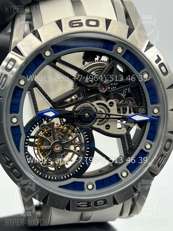 Фото 3 - Roger Dubuis Excalibur 45mm Flying Tourbillon White Blue