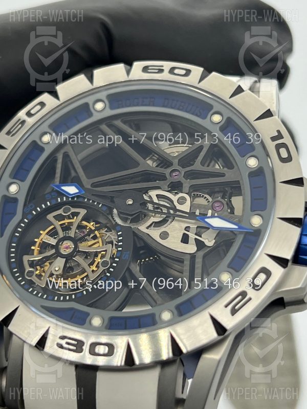 Фото 5 - Roger Dubuis Excalibur 45mm Flying Tourbillon White Blue