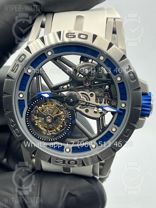 Фото 9 - Roger Dubuis Excalibur 45mm Flying Tourbillon White Blue