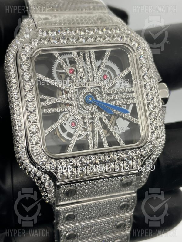 Фото 3 - Cartier Santos de Cartier Skeleton 40mm Diamond Steel