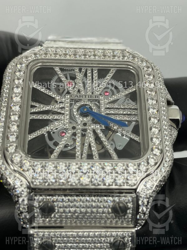 Фото 4 - Cartier Santos de Cartier Skeleton 40mm Diamond Steel