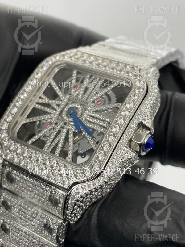 Фото 5 - Cartier Santos de Cartier Skeleton 40mm Diamond Steel