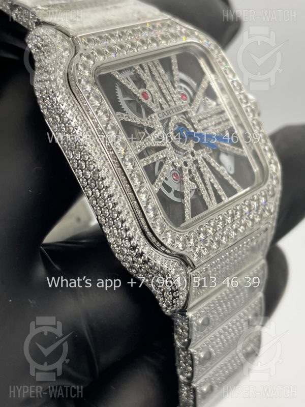 Фото 7 - Cartier Santos de Cartier Skeleton 40mm Diamond Steel