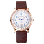 replica-swiss-girard-perregaux-1966-automatic-white-dial-gold-case-blue-numerals-brown-leather-strap