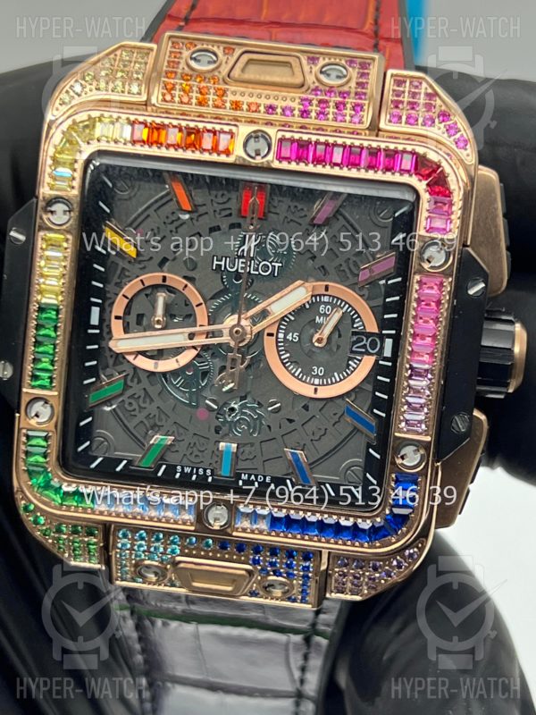 Фото 2 - Hublot Square Bang Unico 42mm Rainbow Art 7393