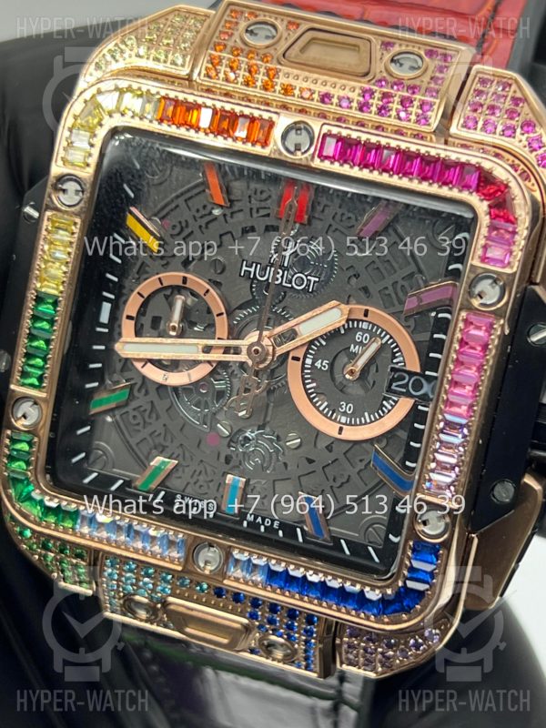 Фото 3 - Hublot Square Bang Unico 42mm Rainbow Art 7393