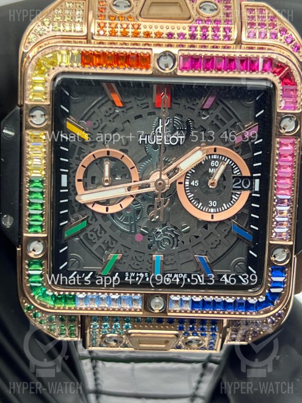 Фото 5 - Hublot Square Bang Unico 42mm Rainbow Art 7393