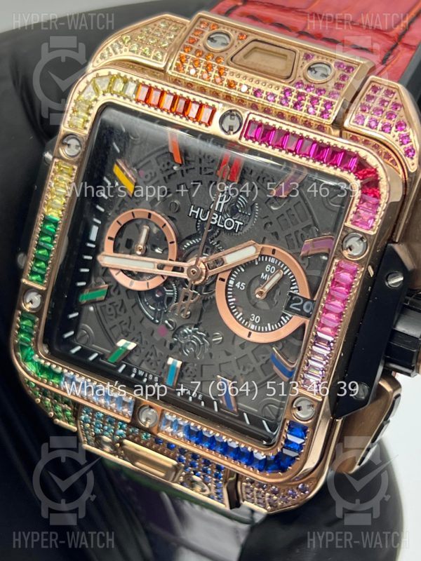 Фото 7 - Hublot Square Bang Unico 42mm Rainbow Art 7393