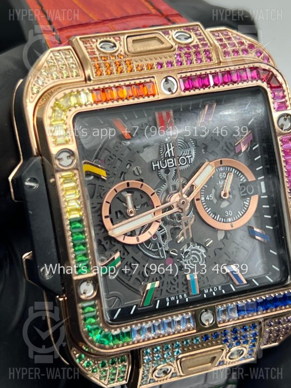 Фото 8 - Hublot Square Bang Unico 42mm Rainbow Art 7393