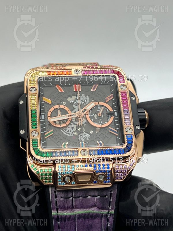 Фото 12 - Hublot Square Bang Unico 42mm Rainbow Art 7393