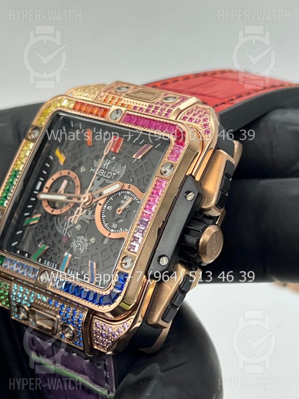 Фото 13 - Hublot Square Bang Unico 42mm Rainbow Art 7393